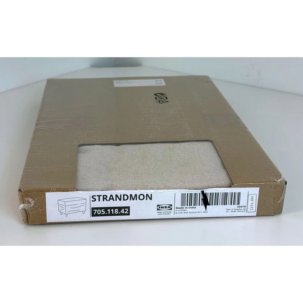 IKEA Strandmon Footstool Cover Kelinge Beige Slipcover 705.118.42 New